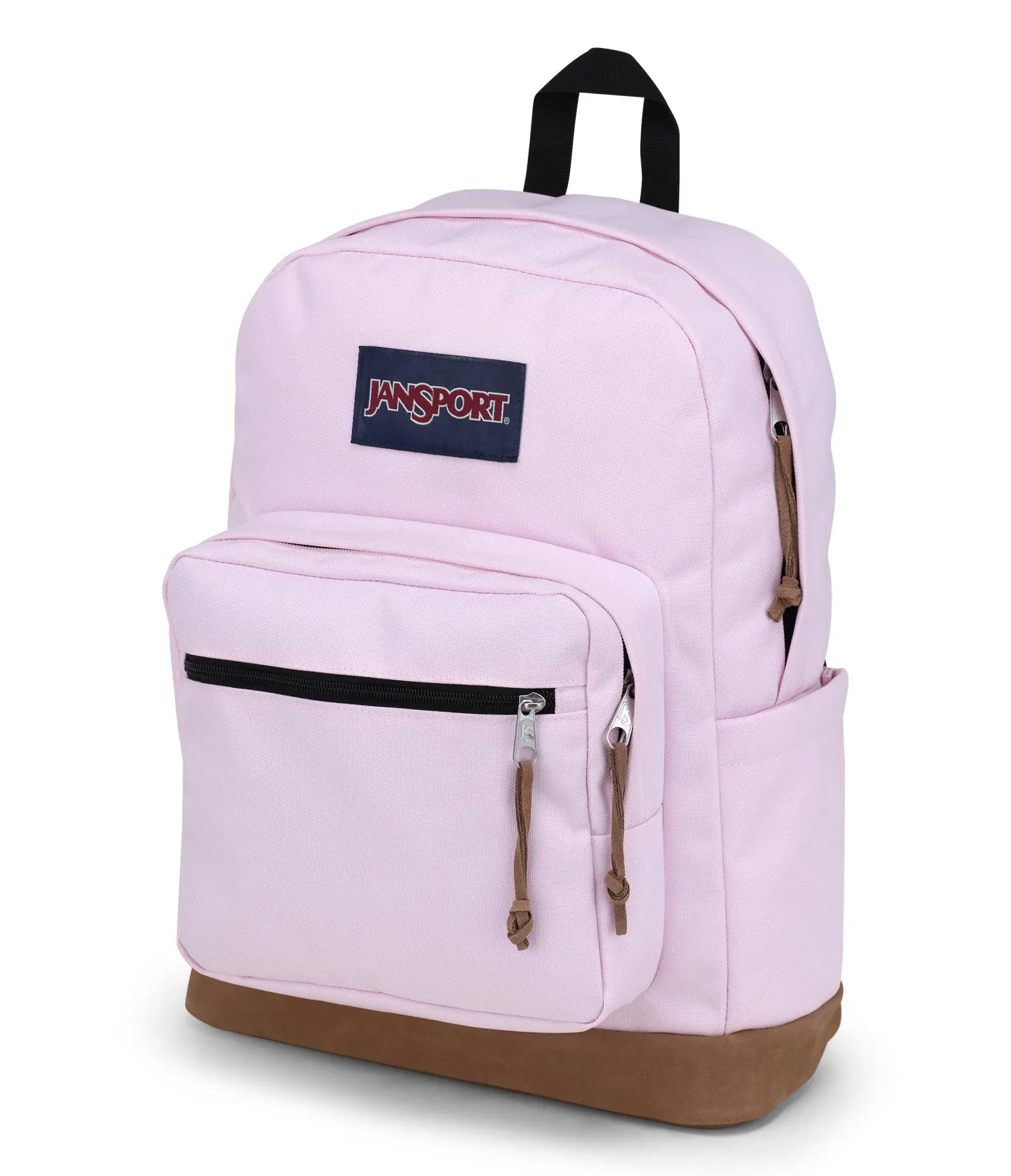 jansport big student backpack Classic Suede Bottom Letter Patch College Backpack Large Capacity 15 Inch Laptop Student Daypack With Side Water Bottle Pocket
