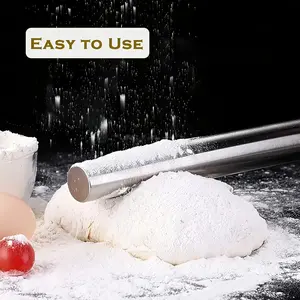 Reusable Stainless Steel Rolling Pin, Washable Baking Tool, Ideal for Sugar Cookies, Pie, Dumplings, Pizza Dough, Lightweight Hollow Design