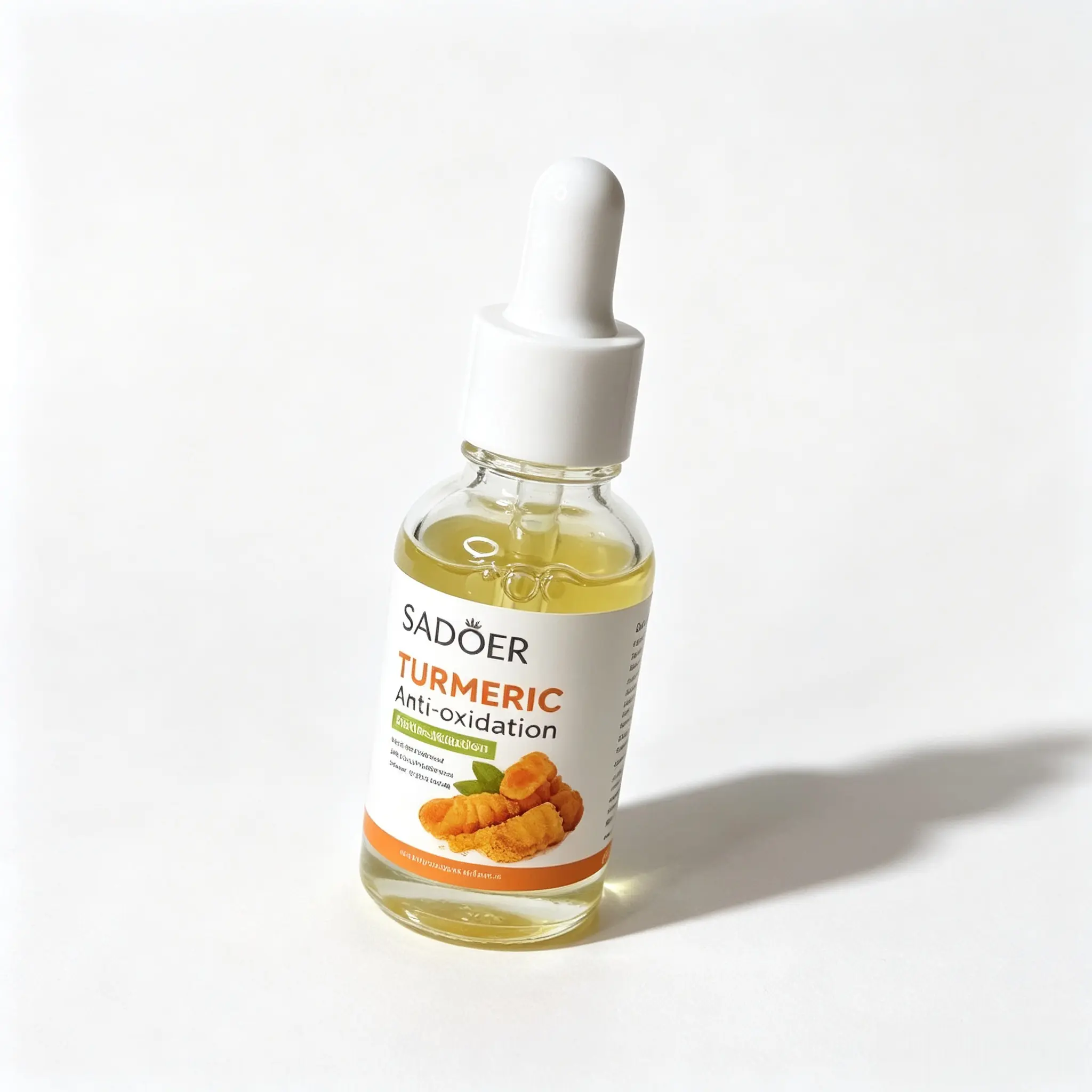 SADOER Turmeric Facial Serum, Gentle Daily Hydrating Skin Essence with Glass Dropper