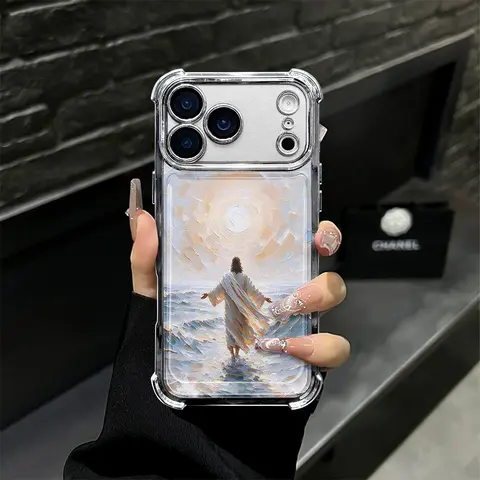God's Plan Jesus Walking on Water Customized TPU Cellphone Case - Shockproof Protective Cover, Full Lens Screen Protector, Handheld Devices Accessory for Women, iPhone 11-17 Pro Max, Samsung Galaxy S21-S25