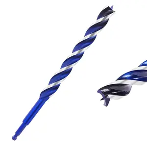 1/2 Inch Auger Drill Bit for Wood, 9" Long Carbon Steel Quick Change Hex Shank Wood Drill Bit for Hardwood, Softwood and Plastic