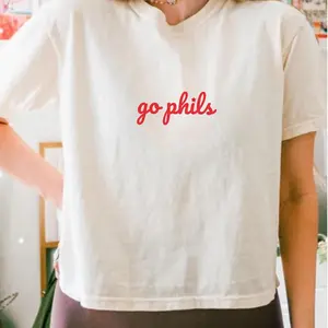 Philly Boxy Crop Top T-Shirt | Philly Baseball Crop Boxy Tee for Women | Ballpark Attire for Ladies