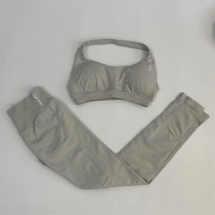 DFYNE Impact Bra & Legging Set - High Performance Activewear for Women Navy Blue Sports Bra and Tights Set