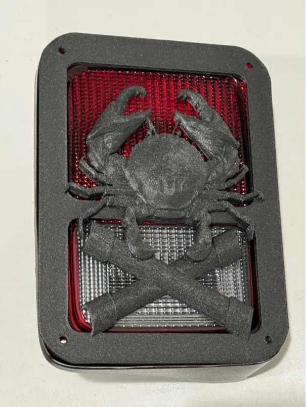 Crabs and Pipes 3D - Black For Jeep Wrangler JK/JKU Rear Tail Light Covers (07-18) - Love Ocean Crab Seafood