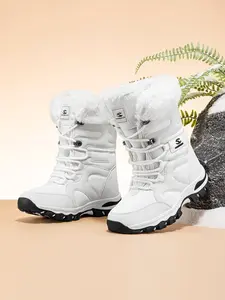 HOBIBEAR Adult Winter Snow Boots, Men's Long Plush Warm Boots, Women's Non-Slip Outdoor Thick Cotton Boots, Cold Weather Footwear