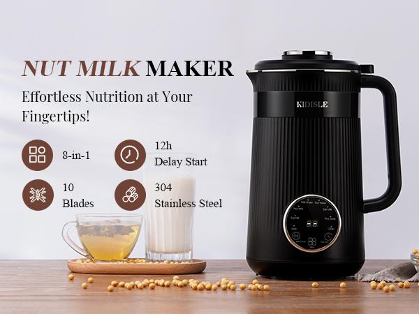 32oz Smart Soy & Nut Milk Machine | 4-in-1 Plant Milks | Timer Preset | All-Day Warm | No Hand-Wash | Busy Mornings & Family Use