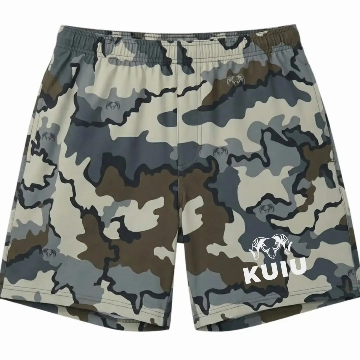 Kuiu Gila LS Vias  Men’s Mountain Camo Athletic Shorts – Lightweight Quick-Dry Outdoor Training Shorts with Elastic Waist for Hunting, Hiking, Gym & Summer Wear