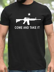 Come And Take It Rifle T-Shirt M16 Rifle Gun Related AR-15 USA