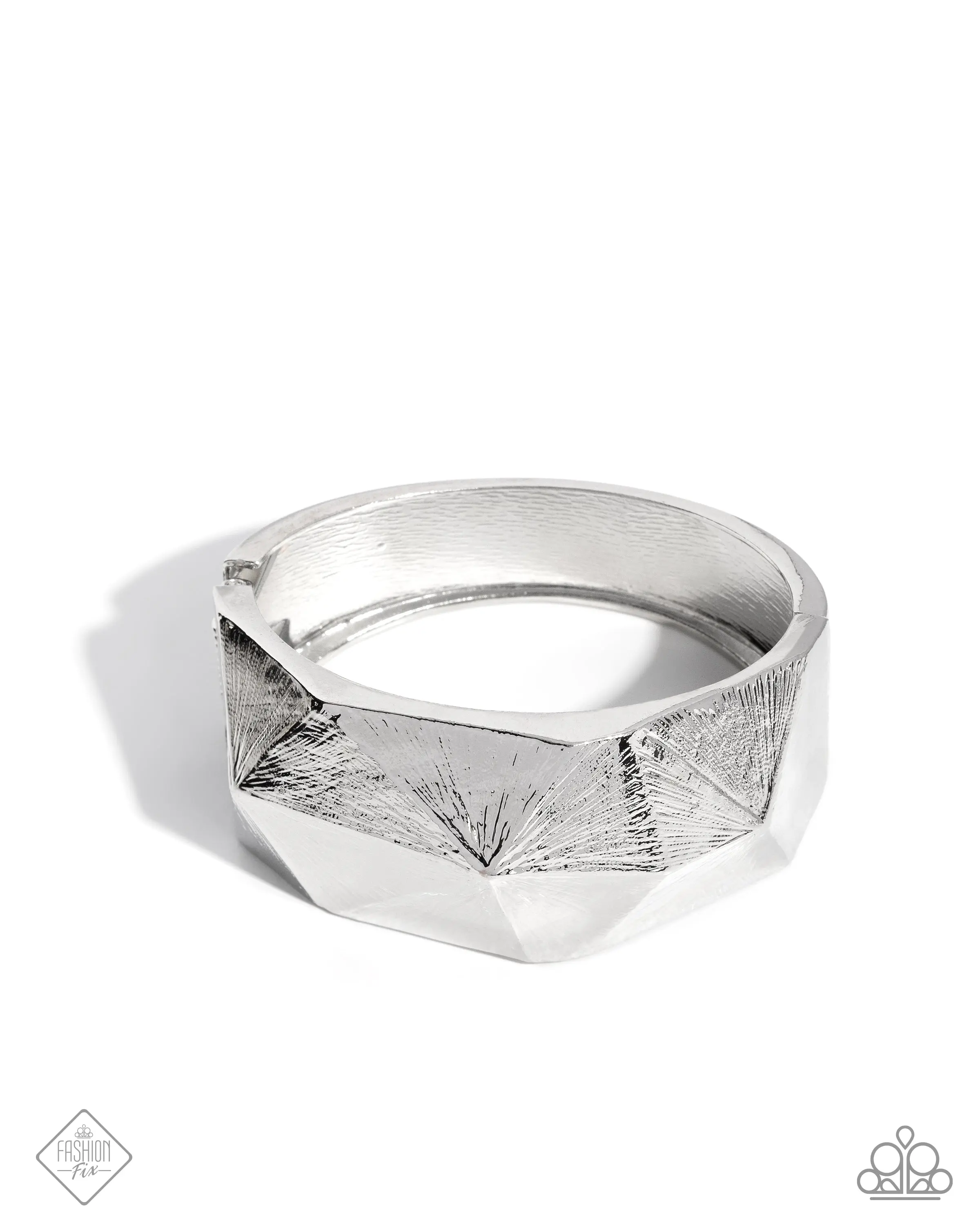 Elusive Enclosure - Silver Faceted Hinge Bracelet - Paparazzi - Fashion Fix  January 2025