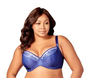ELILA BALCONY BRA: BLUE PINSTRIPE