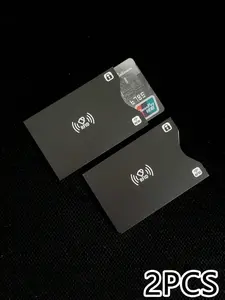 2pcs Rfid Shielded Credit Card Protector Set, Rfid/NFC Protection, Anti-Fraud, Health Certificate/card Protection, Waterproof, Unisex