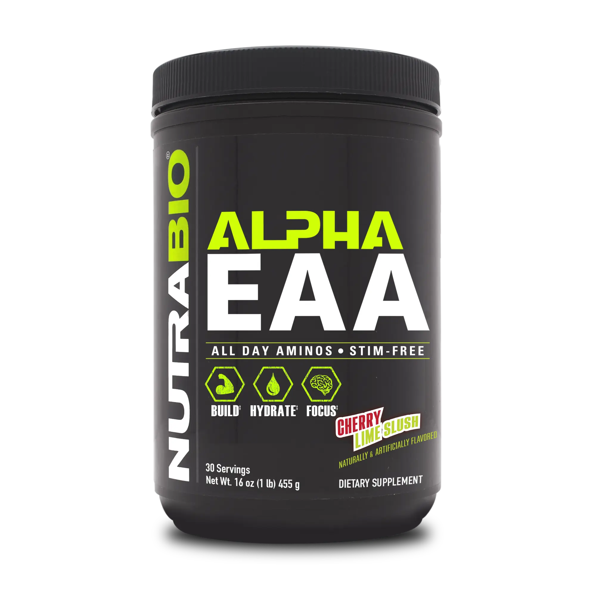 NutraBio Alpha EAA Powder - Comprehensive Amino Acid Supplement with 8.2g EAAs & 6g Fermented BCAAs for Optimum Focus, Recovery & Hydration