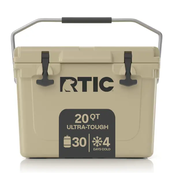 RTIC Ultra-Tough 20 Quart Rotomolded Hard Cooler Tan Ice Chest