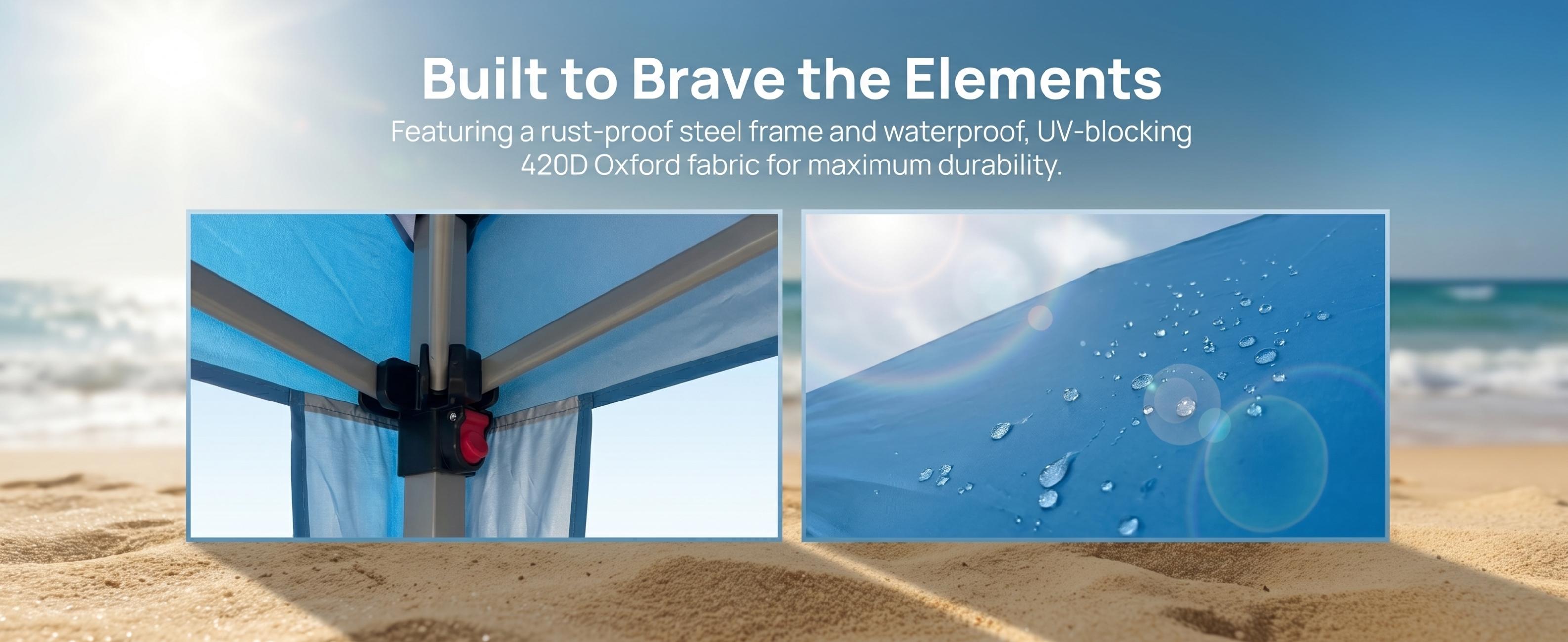 Surfgear 10x10 FT Canopy Tent – Instant Setup Outdoor Shelter, UV Protection 420D Oxford Fabric, Adjustable Height Steel Frame, Waterproof Sun Shade for Beach, Camping, Market & Backyard