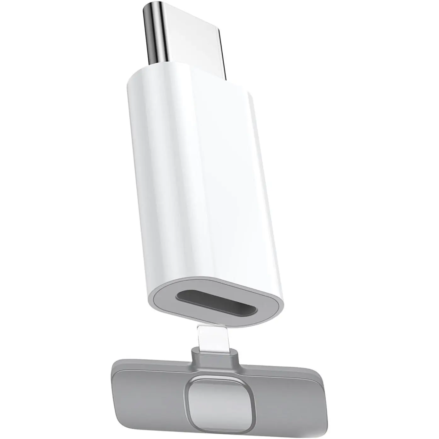 Type C to Lightning Microphone Adapter, USB C Male to Lightning Female Converter for  Lavalier Microphone to Your Phone, Not for Headphone and Data, Also Can Charge for  16 Series etc