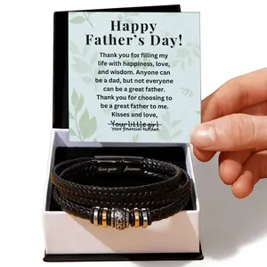 Engraved Men's Bracelet To Dad  Funny Father's Day Gift From Daughter  Engraved Jewelry For Him  From Daughter Customize Message Card - Love You Forever Bracelet