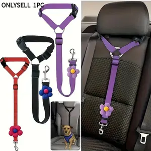 Pet Car Safety Belt Leash, Adjustable Tether for Dogs & Cats, Headrest Anchor Travel Harness with Shock-Absorption, Vehicle Safety Restraint System Safety Harnesses