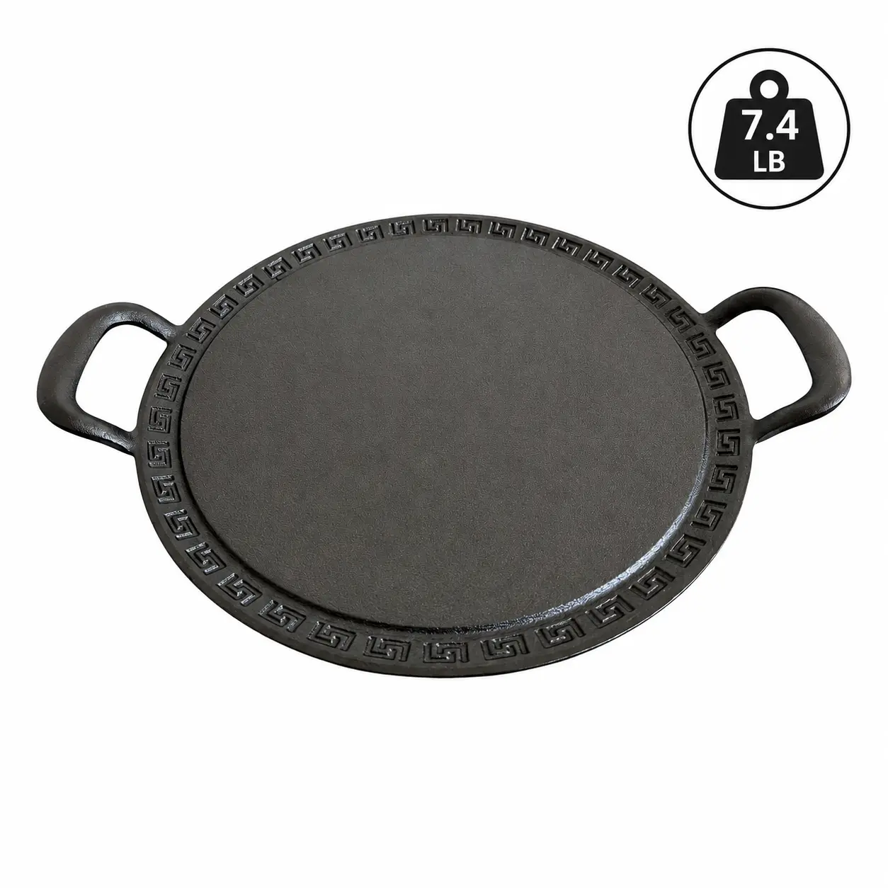Cast Iron Traditional Roti Tawa 12.5 Inch Round Nonstick Crepe Pan Flat Griddle with Dual Handles, 5mm Heavy Gauge Dosa Chapati Tortilla Pancake Pan, All Stove Compatible