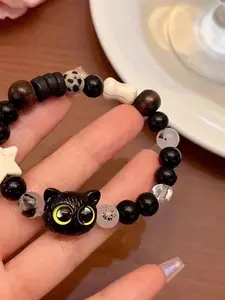 Cute Cat Bracelet, Vintage Style Bangle, Unisex Jewelry, Adorable Retro Design, Perfect Gift for Him & Her