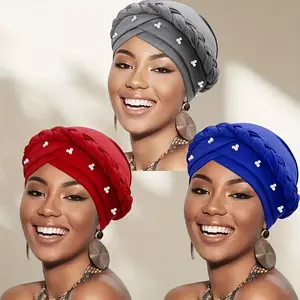 3pcs Elegant Braided Headwrap with Imitation Pearls Accents Stretch Fit, Perfect for Birthdays & Special Occasions, Versatile Hair Accessory for Women Hair Additions