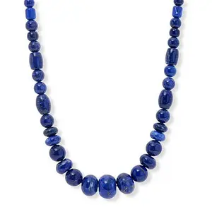 Mine Finds by Jay King Sterling Silver Graduated Lapis Bead Necklace