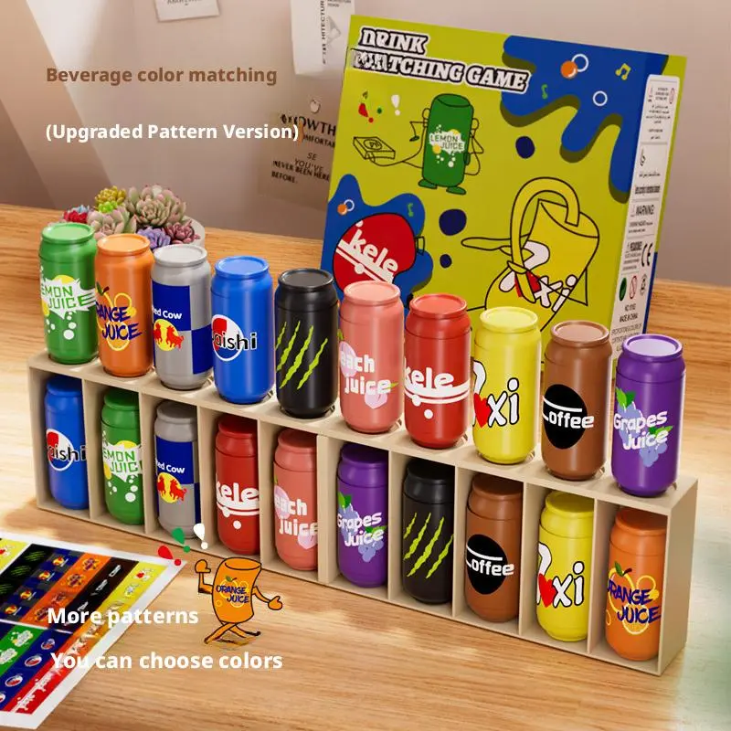 Party Activity Matching Game with Realistic Fun Beverage Bottles Beverage Pairing Matching Set – Quick-Sort Puzzle for Casual & Party Fun
