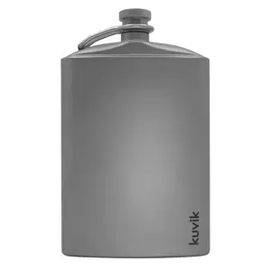 Kuvik Titanium Flask 8.8 oz (260ml) - Ultralight and Compact Flask for Backpacking, Camping, and Hiking