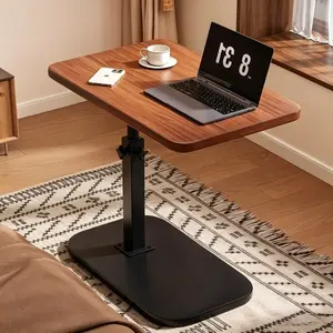 Height Adjustable Mobile Side Table, Multi-Functional Liftable Sofa End Table with Wheels, Modern Small Coffee Table for Living Room, Bedroom & Balcony, Modern Accent Tables