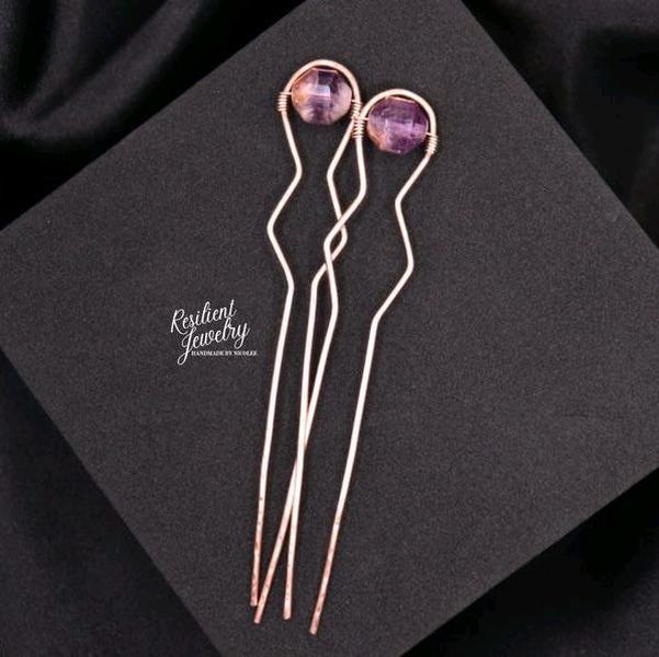 Super 7 Hammered Copper 3 Inch Hair Pins 2 Pack