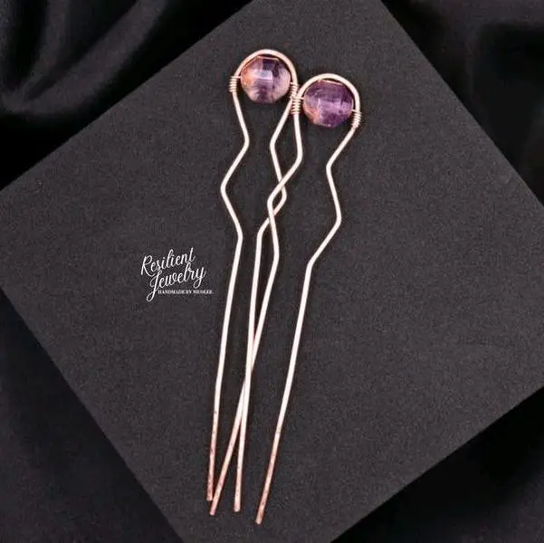 Super 7 Hammered Copper 3 Inch Hair Pins 2 Pack