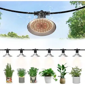 6-Light Outdoor LED Grow Lights -  Full Spectrum Greenhouse Lights for , 21.3FT Adjustable String Lights with 288 LEDs E26 Base Bulbs, IP44  for Garden, Farm, Yard