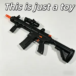 HK416 Gel Toys - Realistic Design with Orange Accents and Scope Attachment for Kids