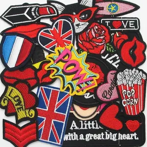 20pcs Random Assorted Styles Kid Sew On/Iron On Patch Applique Clothes Dress Plant Hat Jeans Sewing Flowers Applique DIY Accessory