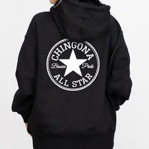 Chingona Chicana Mexican Chicano Clothing, Lowrider Clothing, Chicana Art, Gangster Clothes, Cholo Outfit Cotton Fabric Menswear Casual, Streetwear Hoodie