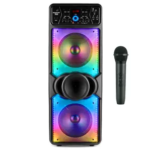 Bluetooth Speaker 10" Subwoofer, Karaoke Machine with DJ Sound Stereo Loud Bass, Colorful Party Light, Remote, Mic