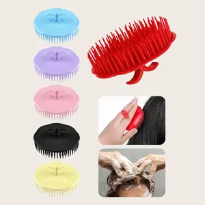 Handheld Silicone Head Wash Clean Care Hair Root Itching Scalp Massage Comb Shower Brush Shampoo Brush