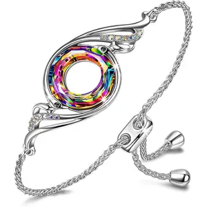 Rise From the Ashes Phoenix Bracelet Made Crystals Adjustable Slider Women Packaged Jewelry Box Birthday Gift Symbol of Luck and Renewal