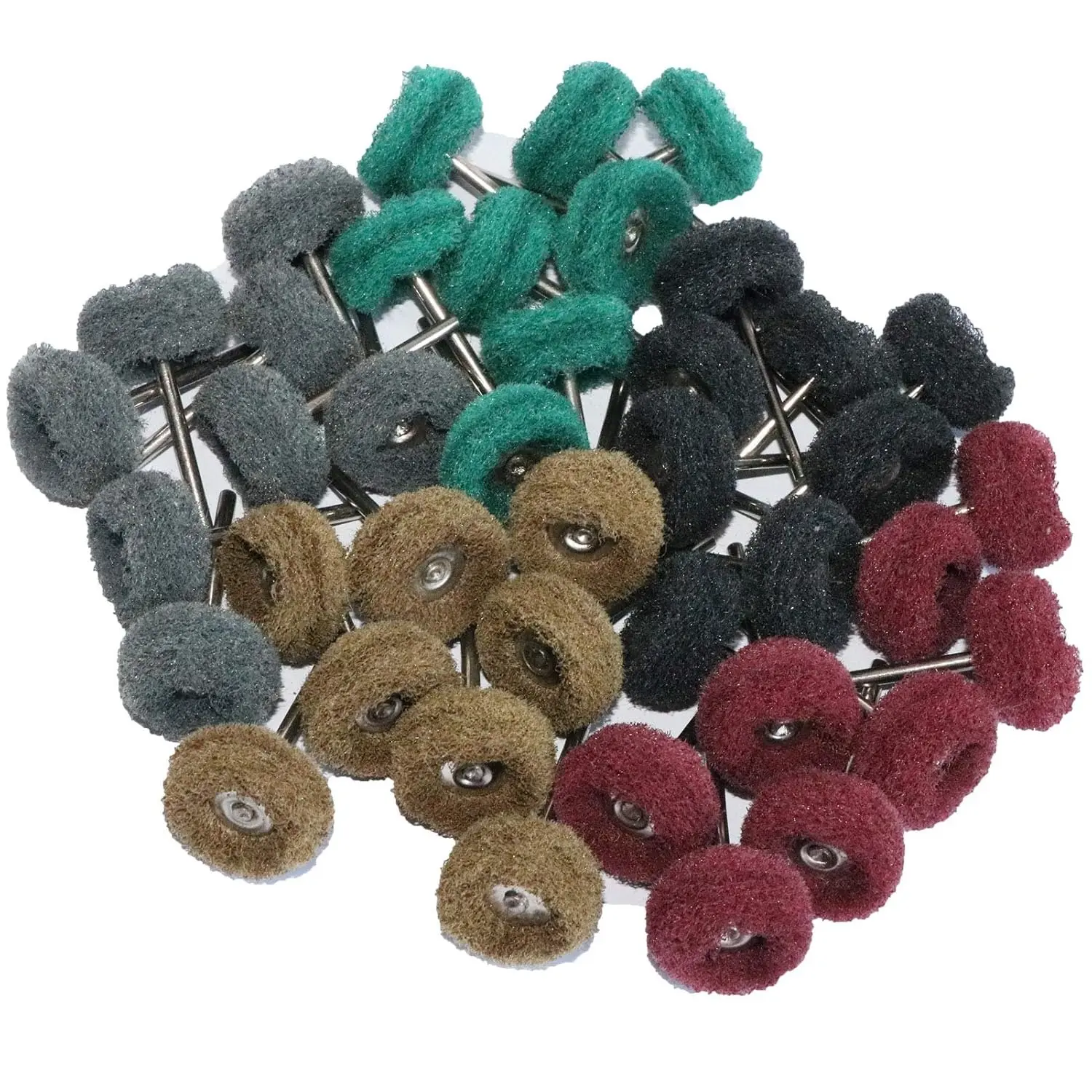 69 Pcs Abrasive Wheel Buffing Polishing Wheel Wire Brushes Set for Rotary Tool Accessories,Shank 3mm Mini Brush Polishing Kit,for Power-Operated Grinders,Christmas Party Gifts,Tool&Hardware,Summervibes