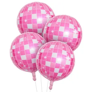 Pink White Disco Ball Balloon Arch Kit Glitter Cowgirl K-Pop 90s Music Party Decor for Girls