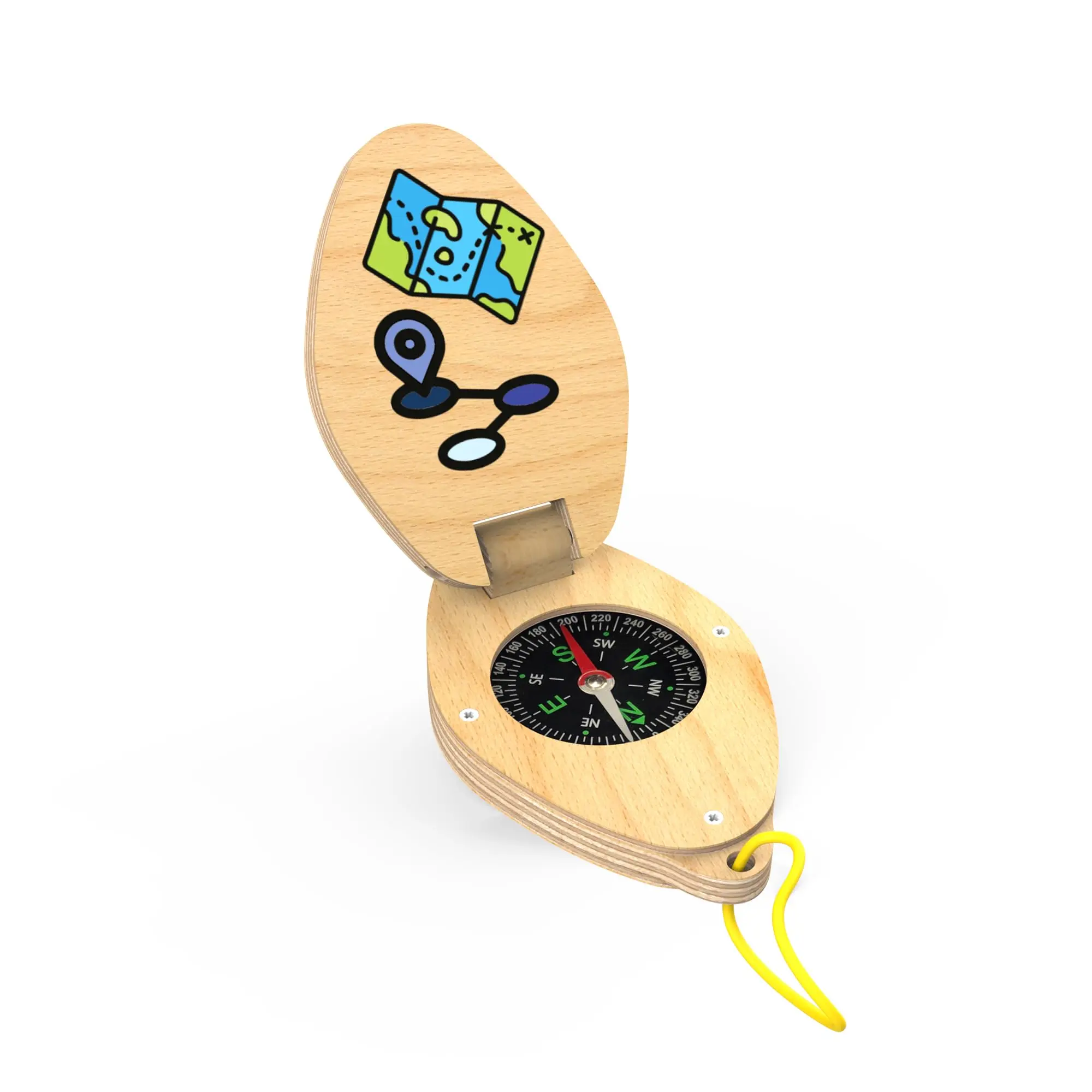 Stanley Jr. Kids Wood Compass D.I.Y Kit - 18-Piece Interactive Construction Set with Notebook Pencils Paintbrush Paints Stickers & Sandpaper for Creative Play