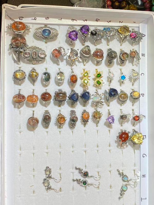 S925 Rings with natural gems