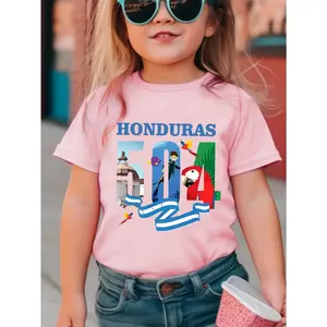 Girls' Summer T-Shirt with a Casual And Stylish Design, Featuring a Short Sleeve Print of a Honduran Parrot.