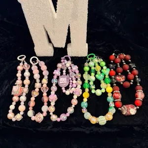 Luxury Beaded Key Charms - Colorful Beads with Unique Designs for Stylish Keychains