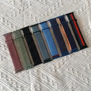 8 Piece Soft Nylon Solo Loop Bands Compatible with Apple Watch Series Ultra/10/9/8/7/6/5/4/3/2/1/se, Breathable Elastic Woven Strap Smart Watch Straps