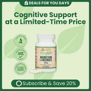 Magnesium L-Threonate (Magtein)  | 2000 mg | 120 Count | Crosses the blood-brain barrier | Healthy Cognitive Function | Double Wood Supplements