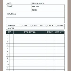 Sales Order Books,2 Part Carbonless Sales Invoice Book for Small Business,5.5 x 8.3 inches,Receipt Book with Cardboard(50 Sets)