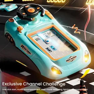 Racing Adventure Car Steering Wheel Toy for Kids Musical Driving Game Toddler Interactive Simulation Toy Educational with Sound Ages 3+ Year Old, Interactive Educational Learning Race Truck for Kids Girls Xmas Birthday Gifts for toddler, Musical Light Up