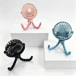 500mAh Rechargeable Octopus Tripod Mini Fan, 3-Speed Adjustable Portable Handheld Fan for Outdoor, Stroller, Home & Office