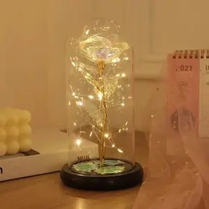 LED Everlasting Rose Flower in Dome,Eternal Romantic Creative Gift for Women - Valentine's, Mother's Day, Birthday, Christmas Gift for Her, Wife, Mom, Girlfriend, Love, Friendship Perfect gift Surprise Idea