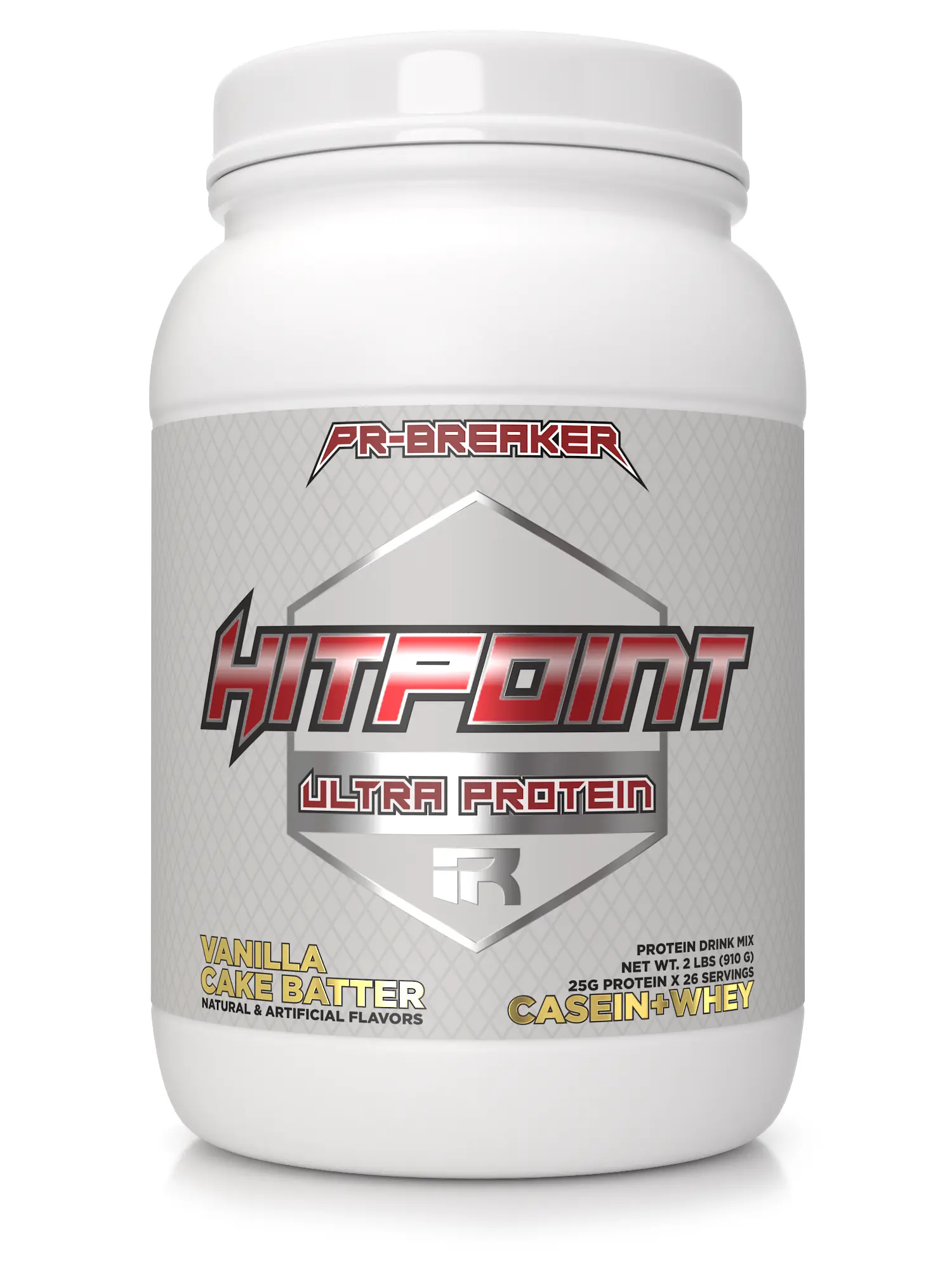 HITPOINT Ultra Protein: 100% Milk Protein Isolate supplying Whey + Casein, 25g Protein, 26 Servings, Dietary Supplement , Transparent Label